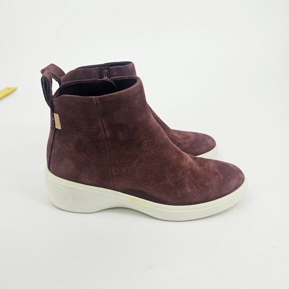 ECCO Women's Soft 7 Wedge City Ankle Boot Bootie Chocolate color EU 37 (US6) - Picture 2 of 11